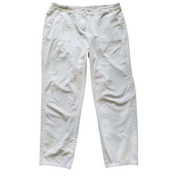 J. Jill Women's Khaki Cotton Linen Stretch Blend Straight Leg Pants Plus Size 14 - Picture 3 of 16